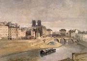Corot Camille The Seine and the Quai give orfevres oil on canvas